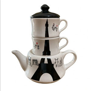 Teapot Stackable Teapot Set Paris Lovers Home  Decore